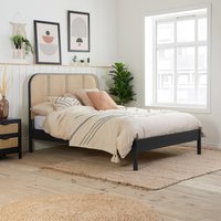 Margot - Super King Size - Rattan Bed - Black - Wooden - Low Foot-End - 6ft - Happy Beds