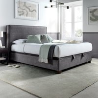 Newton - King Size - Ottoman Storage Bed - Dark Grey - Velvet - 5ft