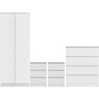 Mcgowen Wooden Bedroom Furniture Set 2 Doors Wardrobe In White