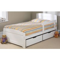 Friendship Mill Wooden Rainbow Kids Bed, Single Short, No Storage, Pink, Matching Guard Rail
