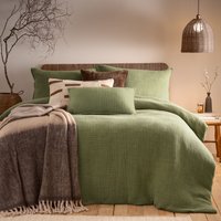 Yard Ribble Acid Washed Duvet Cover Set - Khaki Cotton - Size King