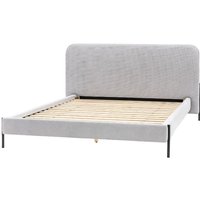 Odense Fabric King Size Bed With Black Legs In Natural