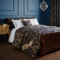 Paoletti Shiraz Traditional Jacquard Chenille Bedspread - Navy - Size 275 cm x 275 cm