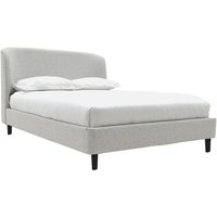 Lanie Boucle Fabric Double Bed In Light Grey