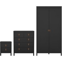 Butler Wooden Bedroom Set With 2 Doors Wardrobe In Black