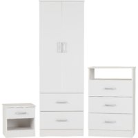 Pana Wooden Furniture Set With 2 Doors Wardrobe In White