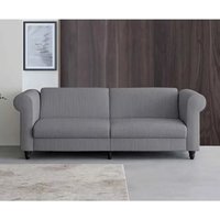 Flex Corduroy Fabric 3 Seater Sofa Bed In Grey