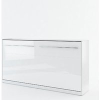 Cadott High Gloss Horizontal Wall Single Bed In White
