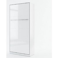 Cadott High Gloss Vertical Wall Single Bed In White