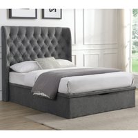 Colusa Fabric Ottoman Storage King Bed In Grey